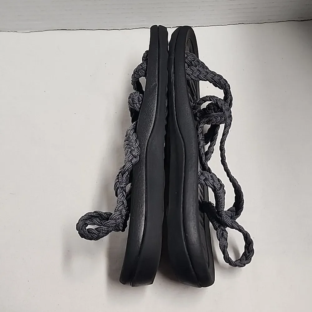 Megnya black and gray braided strap water sandals size 8 - Picture 7 of 10